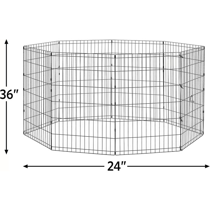 New World Dog Playpen - No Door, Black E-Coating, 61x76cm, 157x157x91cm