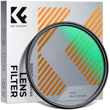 Фільтр K&F CONCEPT Blue Streak Anamorpher 58mm - Ефект синіх смуг, Nano-Klear