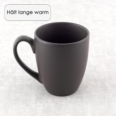 Large Coffee Mug Set – Coffee Cups made of high-quality and sturdy ceramic, large handles, large mugs (Pale Blue, Set of 6)