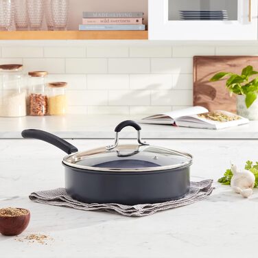Cook N Home 02597: Професійний набір посуду з анодованого алюмінію, скло, чорний (антипригарне покриття)
