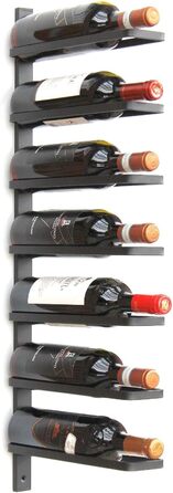 DanDiBo Wine Rack Metal Wall Black 93885 Bottle Rack Bottle Holder Wall Mount Modern Wall Holder Wall Shelf for 7 Bottles