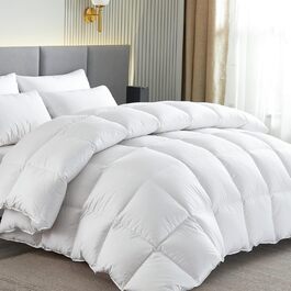 Ковдра пухова Homyrium 155x220 см, всесезонна, 50% пух, 900 г, сертифікати Oeko-TEX та RDS, біла