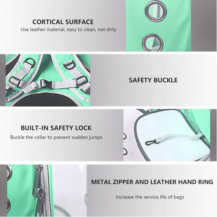 Рюкзак-переноска для котів та собак, рюкзак для тварин, рюкзак-капсула для подорожей, шкіряний (Leather-GR)