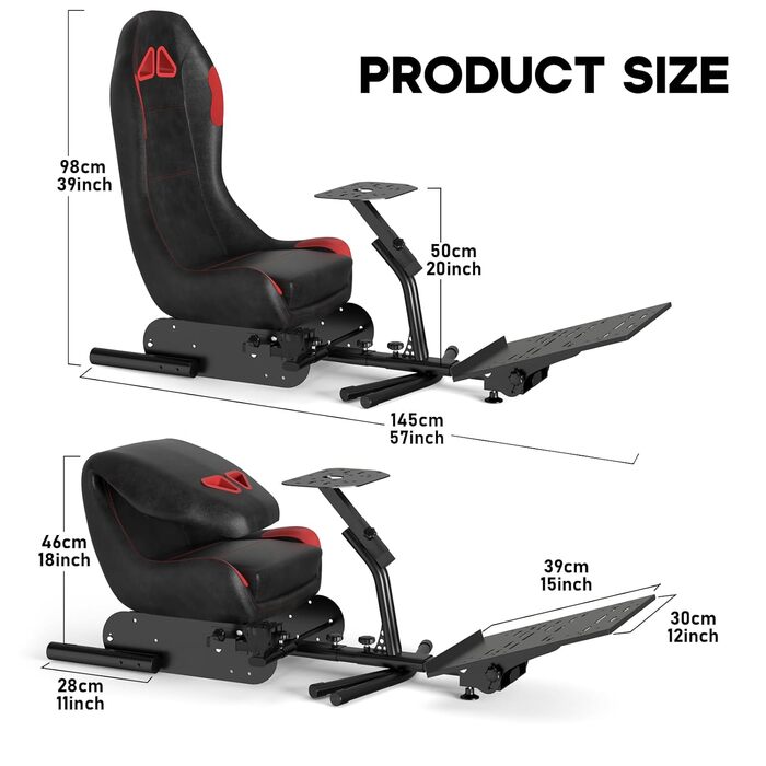 Стенд для гоночного керма DIWANGUS з кріслом - сумісний з Logitech G923, G920, G29, G27, G25 та Thrustmaster T248X, T248, T300Rs, TX, T150 для PS4, PS5, Xbox 360, Xbox