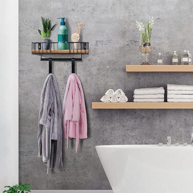 Настінна вішалка для праски та гладильної дошки MOREE, металева, чорна, для зберігання та декорування пральні