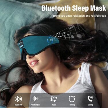 Маска для сну з Bluetooth-навушниками, 3D маска для сну, бездротова музична маска для сну для тих, хто спить на боці/спині, навушники для сну (Цянова)