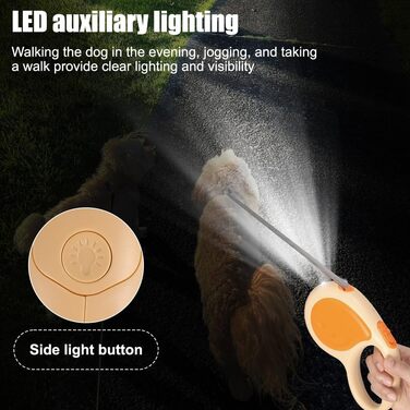 Висувна поводок для собак, 4.8м, міцний рулон з поворотним гачком на 360° та LED-підсвіткою, для собак та котів середніх та малих порід (до 30 кг), колір зелений