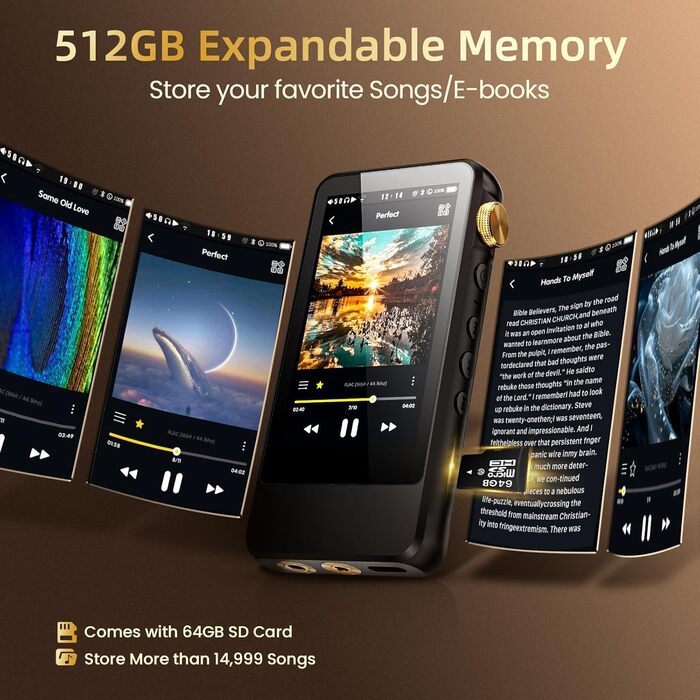 Hi-Res MP3 плеєр HIFI WALKER H20 Pro з Bluetooth, 64GB, Dual ESS DAC, 4.4мм збалансований вихід, 3.2