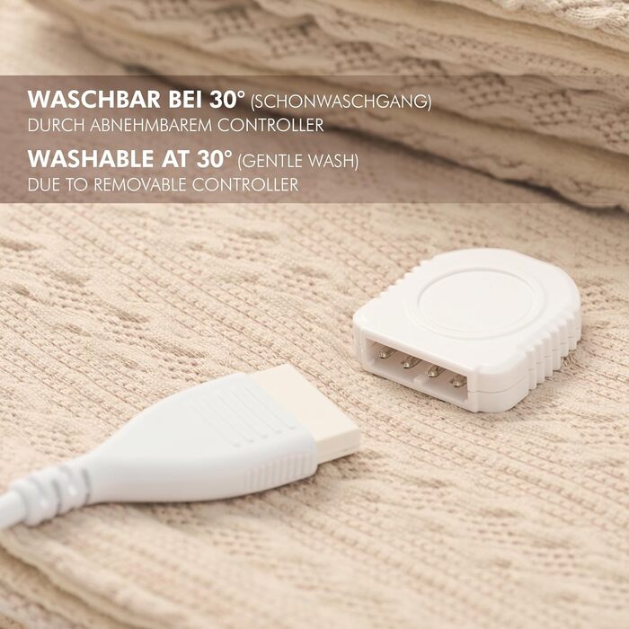 Електрична гріюча ковдра Promed з автовимкненням, миюча, 180x130 см, 10 температурних режимів, для шиї, плечей та спини (Бежева)