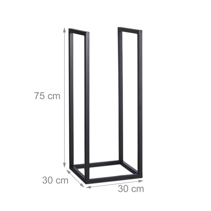 Relaxdays Black Metal Firewood Rack
