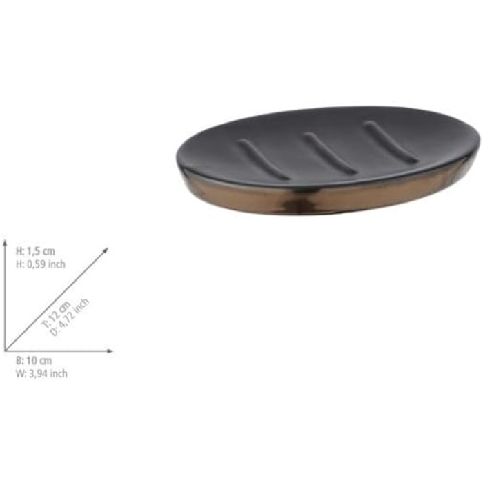 Дозатор для рідкого мила та лосьйону WENKO Brandol, кераміка, 450 мл, чорний, з підставкою