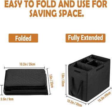 Розширювач для автокрісла для собак UNICITII, органайзер для пасажирського та заднього сидіння, кошик для тварин (Чорний, S, 49 x 26 x 33 см)