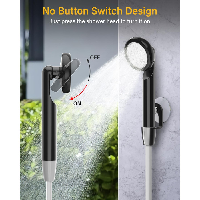 Portable Camping Shower with Pump - Rechargeable Battery Powered Camping Shower Set with 1.8m Hose - Camping Shower Set for Garden, Camping, Car Washing, and Pet Washing