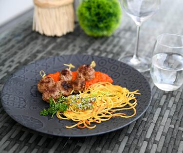 Набір керамічного посуду MÄSER Serie Tiles Vintage на 4 особи, чорний, 12 предметів (керамічні тарілки)