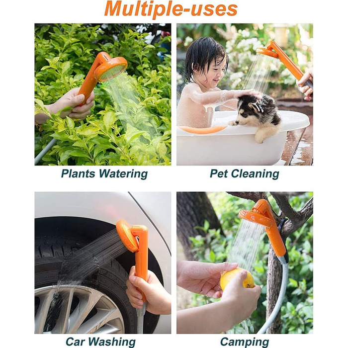 Портативна душова кабіна для кемпінгу Zooma з насосом, для відпочинку на природі, сад, вулиця, акумуляторна