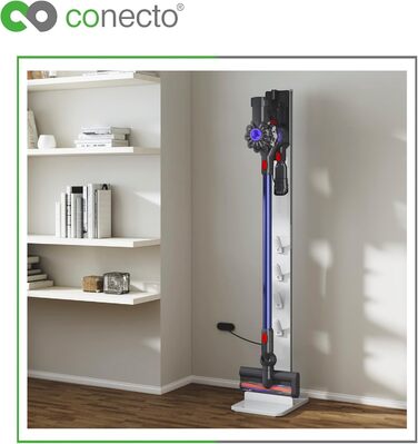 conecto SA-CC50879 Vacuum Cleaner Stand, Aluminum, White