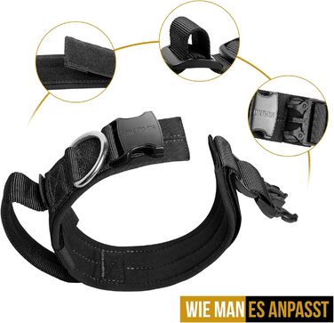 Нашийник для собак OneTigris з металевою застібкою Ranger Green (S, Чорний)