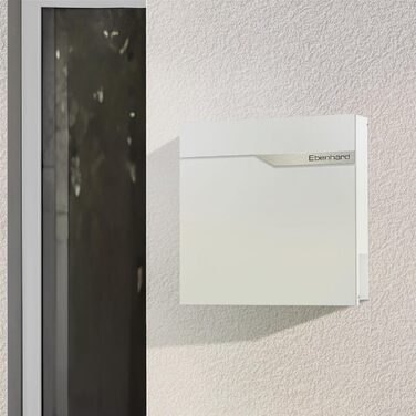 Поштова скринька Metzler антрацит з газетницею та табличкою для імені, RAL 7016, вулична, стійка до корозії, для настінного монтажу, сучасний дизайн 37x37x10.5 см