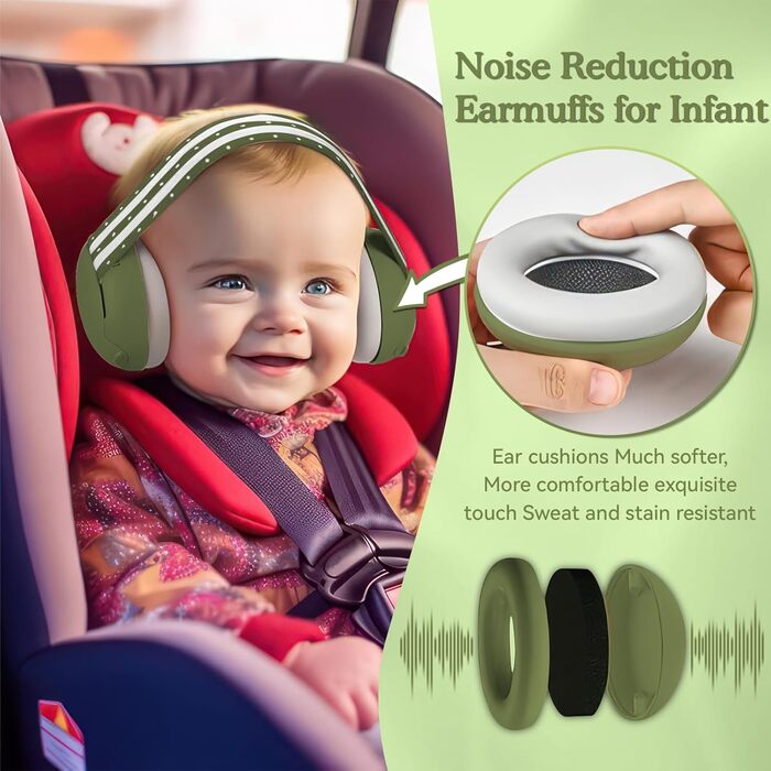 Навушники для захисту вух Mumba Baby (зелені)