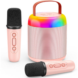 Караоке машина для дітей з 2 мікрофонами, рожева. Іграшка для дівчаток 3-12 років. Чудовий подарунок на день народження!