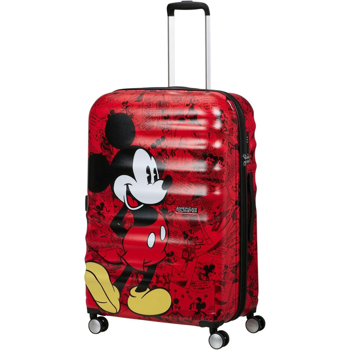 Чемодан American Tourister Wavebreaker Disney FL Spinner L, 77 см, 96 л, червоний (Mickey Comics)