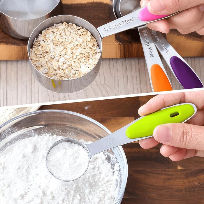 10-Piece Measuring Cup and Spoon Set, Measuring Cups for Baking with 5 Measuring Cups and 5 Measuring Spoons, Measuring Cup Set for Kitchen or Baking
