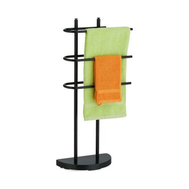 Relaxdays Black Towel Rack with 3 Bars