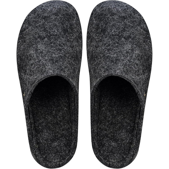 Чоловічі фетрові тапочки ESTRO - теплі зимові халапи з гумовою підошвою (45 EU, чорний)