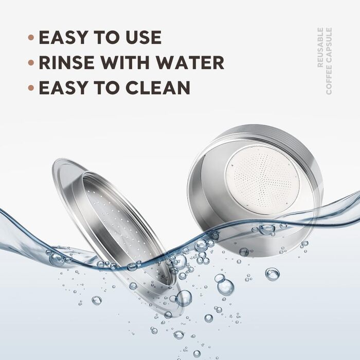 Buziba Coffee Capsules, Reusable Stainless Steel Coffee Pad Filter, Refillable, Capsule Spoon, Brush Set for Senseo HD7801 Coffee Machine Accessories