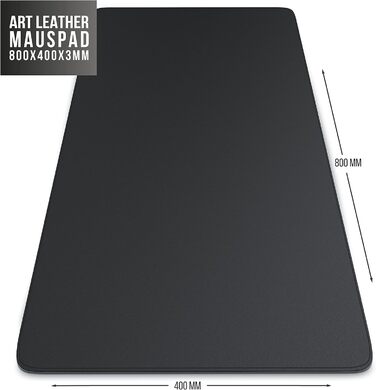 CSL Килимок для миші XXL для столу з екошкіри та корку 800x400 мм – чорний