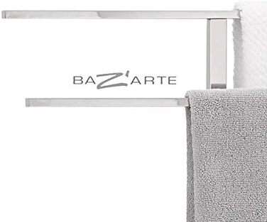 Підставка для рушників Blumus MENOTO - з матованої нержавіючої сталі, на підлозі, з 2 тримачами для рушників, срібна, 86 x 50 x 16 см