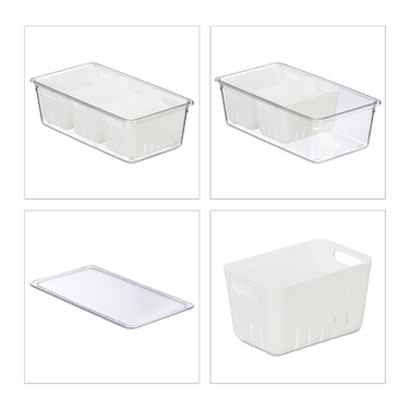 Relaxdays Refrigerator Organizer, 3-Piece Set