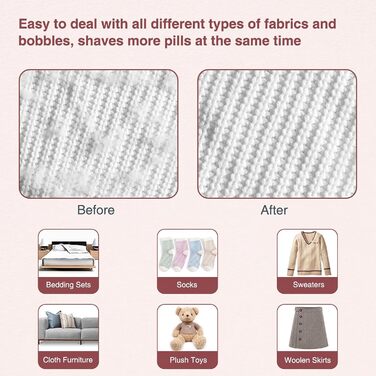 Електричний видалення ворсу для одягу, постільної білизни та меблів. Змінні леза. Білий колір