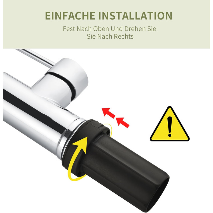 Кухонний змішувач з витяжною лійкою, 360° обертання, 2 режими, нержавіюча сталь, преміум-якість