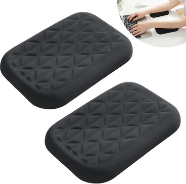 Підставка для зап'ястя та ліктя Ergonomische LargeLeaf з memory foam, чорна, 2 шт.