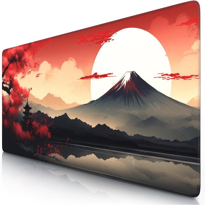 Килимок для миші CSL Titanwolf XXL 900 x 400mm - великий, для геймінгу, покращена точність та швидкість (Japan Sunset 2)