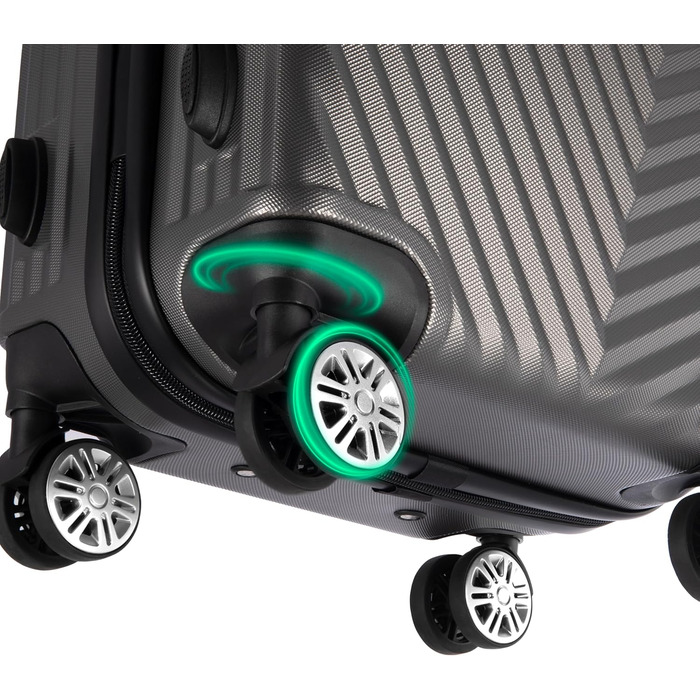 Набір валіз xRace 3 шт. ABS, 20/24/28 дюймів, ручна поклажа, TSA замок, 360° колеса, стійкий до ударів, преміум підкладка (темно-сірий)