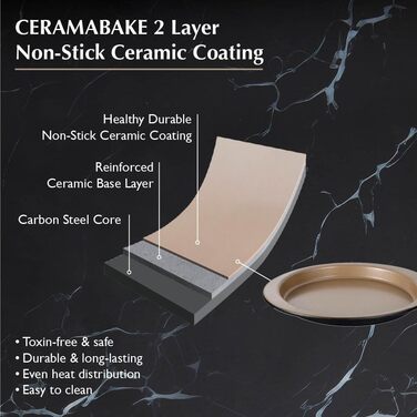 Форма для випічки Stanley Rogers Ceramabake антипригарна керамічна 20x7 см (15x15x1.5 см) без PFAS, PTFE, PFOA, кадмію та свинцю