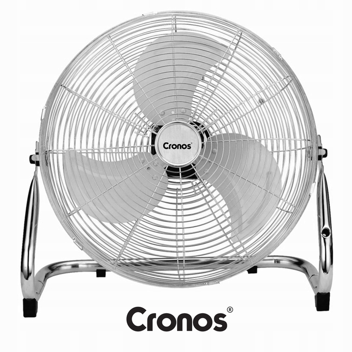Підлоговий вентилятор Cronos, сріблястий, 120 Вт, 3 швидкості, з поворотним головним блоком