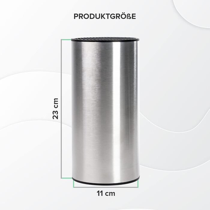 Coninx Stainless Steel Knife Block without Knives - Modern round knife block with flexible lamellae - Universal knife holder - Stylish unstocked knife block - Simplifies knife storage