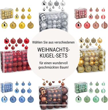 Набір прикрас для ялинки WOMA: 50 штучок, різні кольори (м'ятно-зелений)
