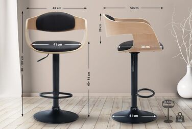 Kingston Adjustable Bar Stool with Premium Faux Leather Upholstery - Durable Metal Frame, 330lb Capacity