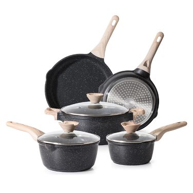 Набір посуду Kordisen з антипригарним покриттям, 5 предметів: каструлі та сковорідки. Безпечний, сумісний з індукцією, PFOA та PFAS free