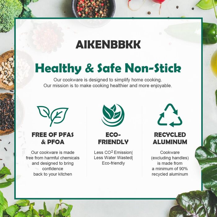 Сковорода з антипригарним покриттям з кераміки 28 см, здорова керамічна сковорода зі знімним ручками, придатна для духовки, без PFAS, PFOA та PTFE (колір: коричневий)