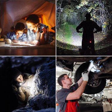 LED ліхтарик Blukar: надпотужний, з зумом, 5 режимів, водонепроникний IPX6, для кемпінгу, риболовлі та активного відпочинку