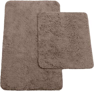 Brandsseller Bath Mat Set - 2 Piece Set: 20x32 inch & 18x20 inch - Green & Taupe
