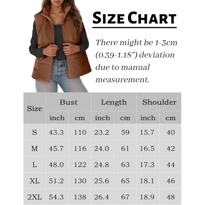 Жіноча тепла жилетка FEOYA на осінь/зиму з коміром-стійкою, без рукавів, коричневого кольору (XL)