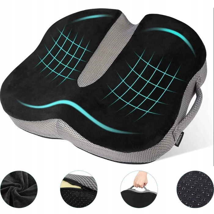 Ортопедична подушка для сидіння з ефектом пам'яті (Memory Foam) для розвантаження куприча