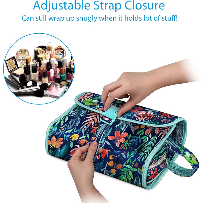 Fintie Косметичка-органайзер для подорожей, велика водонепроникна сумка для макіяжу, для жінок та дівчат, принт 'Джунглі Ніч'