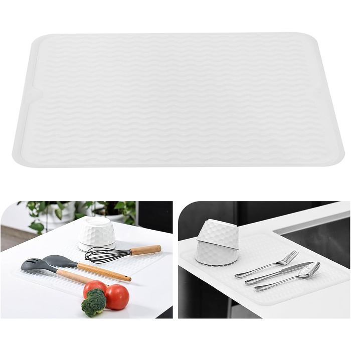 Килимок для посуду KitchenRaku 40x45 см, силіконовий, термостійкий, неслизький, для мийки, кухонний килимок